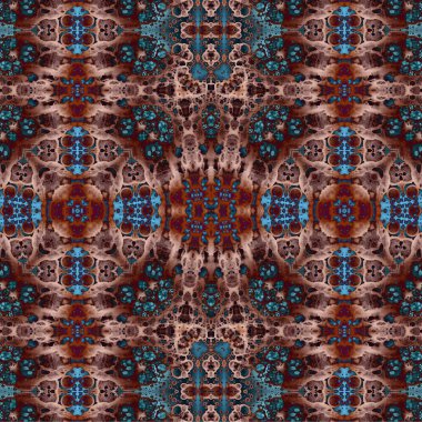 Kusursuz etnik düzen. Soyut retro arka plan. Kusursuz bir doku. Simetrik arkaplan. Sanat dokusu