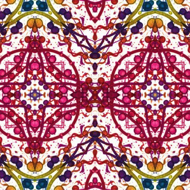 Kusursuz etnik düzen. Soyut retro arka plan. Kusursuz bir doku. Simetrik arkaplan. Sanat dokusu