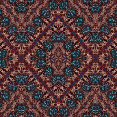 Kusursuz etnik düzen. Soyut retro arka plan. Kusursuz bir doku. Simetrik arkaplan. Sanat dokusu