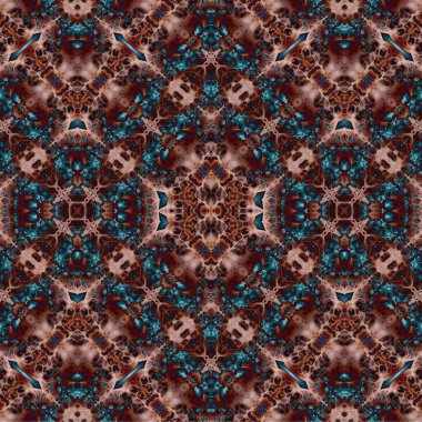 Kusursuz kaleydoskop deseni. Soyut etnik köken. Kusursuz bir doku. Yaratıcı bir geçmiş. Çizimler