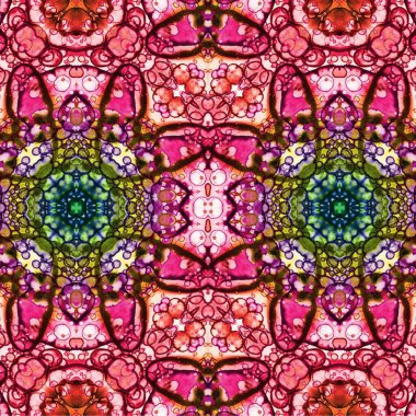 Kusursuz kaleydoskop deseni. Soyut etnik köken. Kusursuz bir doku. Yaratıcı bir geçmiş. Çizimler