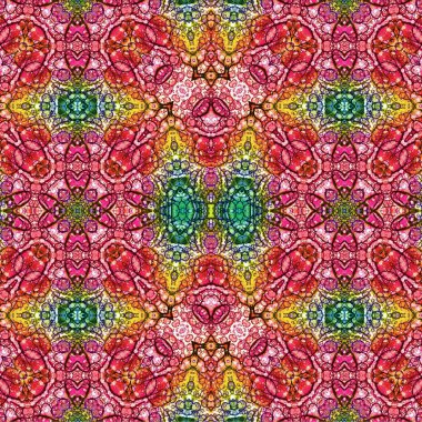 Kusursuz kaleydoskop deseni. Soyut etnik köken. Kusursuz bir doku. Yaratıcı bir geçmiş. Çizimler