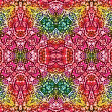 Kusursuz kaleydoskop deseni. Soyut etnik köken. Kusursuz bir doku. Yaratıcı bir geçmiş. Çizimler