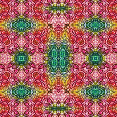 Kusursuz kaleydoskop deseni. Soyut etnik köken. Kusursuz bir doku. Yaratıcı bir geçmiş. Çizimler