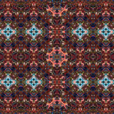 Kusursuz kaleydoskop deseni. Soyut etnik köken. Kusursuz bir doku. Yaratıcı bir geçmiş. Çizimler