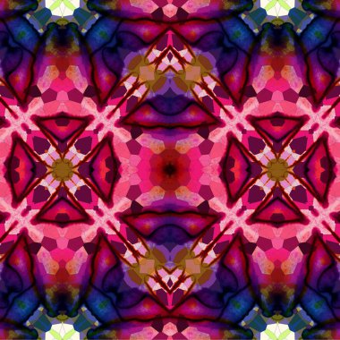 Kusursuz kaleydoskop deseni. Soyut etnik köken. Kusursuz bir doku. Yaratıcı bir geçmiş. Çizimler
