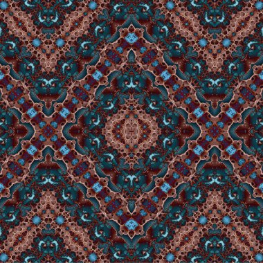 Kusursuz kaleydoskop deseni. Soyut etnik köken. Kusursuz bir doku. Yaratıcı bir geçmiş. Çizimler