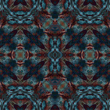 Kusursuz kaleydoskop deseni. Soyut etnik köken. Kusursuz bir doku. Yaratıcı bir geçmiş. Çizimler