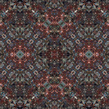 Kusursuz kaleydoskop deseni. Soyut etnik köken. Kusursuz bir doku. Yaratıcı bir geçmiş. Çizimler