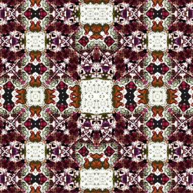 Kusursuz kaleydoskop deseni. Soyut etnik köken. Kusursuz bir doku. Yaratıcı bir geçmiş. Çizimler