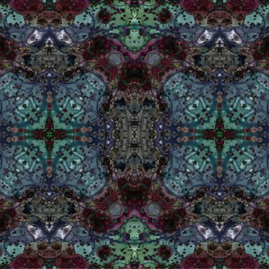 Kusursuz kaleydoskop deseni. Soyut etnik köken. Kusursuz bir doku. Yaratıcı bir geçmiş. Çizimler