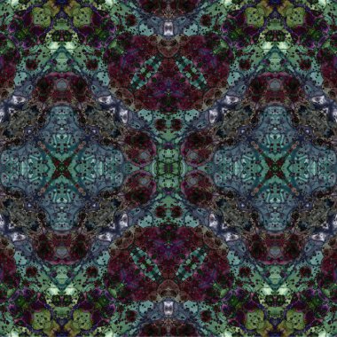 Kusursuz kaleydoskop deseni. Soyut etnik köken. Kusursuz bir doku. Yaratıcı bir geçmiş. Çizimler