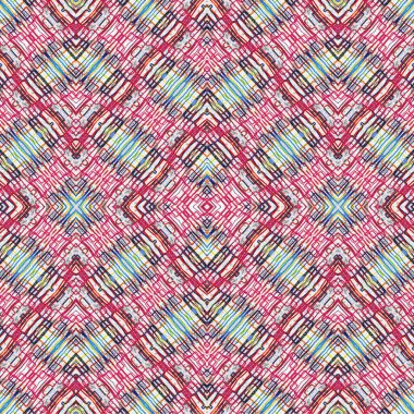 Kusursuz kaleydoskop deseni. Soyut etnik köken. Kusursuz bir doku. Yaratıcı bir geçmiş. Çizimler
