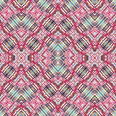 Kusursuz kaleydoskop deseni. Soyut etnik köken. Kusursuz bir doku. Yaratıcı bir geçmiş. Çizimler