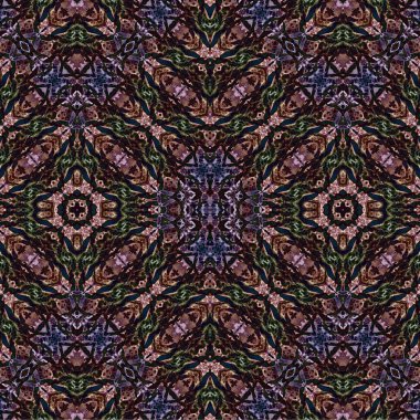 Kusursuz kaleydoskop deseni. Soyut etnik köken. Kusursuz bir doku. Yaratıcı bir geçmiş. Çizimler