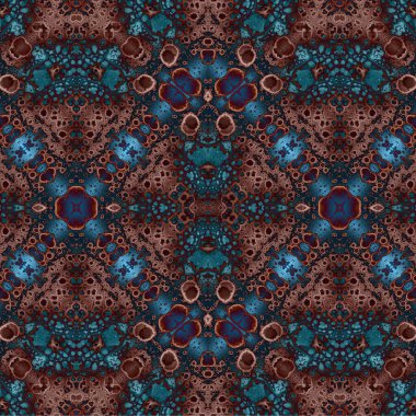 Kusursuz kaleydoskop deseni. Soyut etnik köken. Kusursuz bir doku. Yaratıcı bir geçmiş. Çizimler