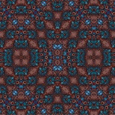 Kusursuz kaleydoskop deseni. Soyut etnik köken. Kusursuz bir doku. Yaratıcı bir geçmiş. Çizimler