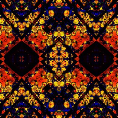 Kusursuz kaleydoskop deseni. Soyut etnik köken. Kusursuz bir doku. Yaratıcı bir geçmiş. Çizimler