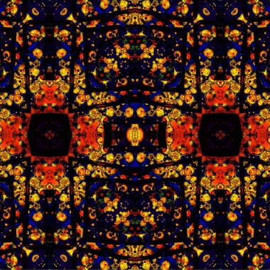 Kusursuz kaleydoskop deseni. Soyut etnik köken. Kusursuz bir doku. Yaratıcı bir geçmiş. Çizimler