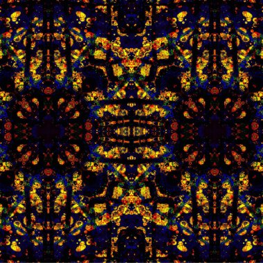 Kusursuz kaleydoskop deseni. Soyut etnik köken. Kusursuz bir doku. Yaratıcı bir geçmiş. Çizimler