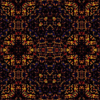 Kusursuz kaleydoskop deseni. Soyut etnik köken. Kusursuz bir doku. Yaratıcı bir geçmiş. Çizimler