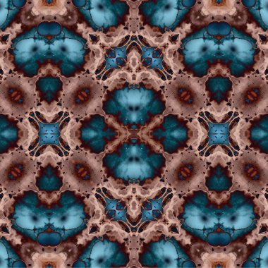 Kusursuz kaleydoskop deseni. Soyut etnik köken. Kusursuz bir doku. Yaratıcı bir geçmiş. Çizimler