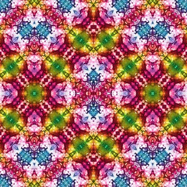Kusursuz kaleydoskop deseni. Soyut etnik köken. Kusursuz bir doku. Yaratıcı bir geçmiş. Çizimler