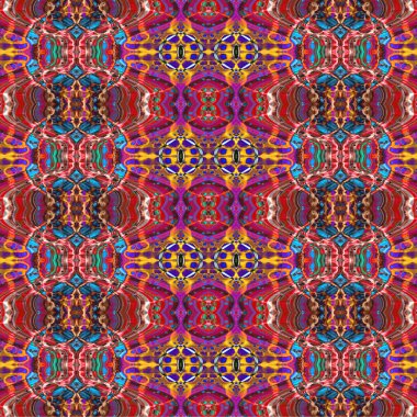 Kusursuz kaleydoskop deseni. Soyut etnik köken. Kusursuz bir doku. Yaratıcı bir geçmiş. Çizimler