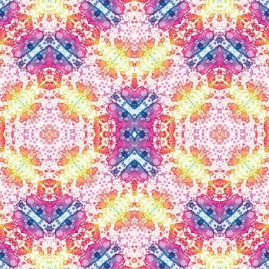 Kusursuz kaleydoskop deseni. Soyut etnik köken. Kusursuz bir doku. Yaratıcı bir geçmiş. Çizimler