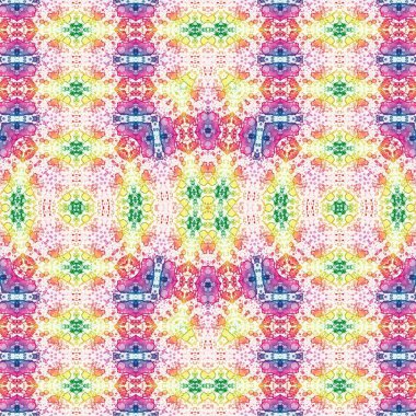 Kusursuz kaleydoskop deseni. Soyut etnik köken. Kusursuz bir doku. Yaratıcı bir geçmiş. Çizimler