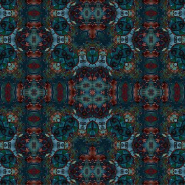 Kusursuz kaleydoskop deseni. Soyut etnik köken. Kusursuz bir doku. Yaratıcı bir geçmiş. Çizimler