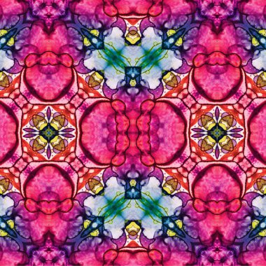 Kusursuz kaleydoskop deseni. Soyut etnik köken. Kusursuz bir doku. Yaratıcı bir geçmiş. Çizimler