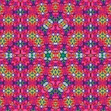 Kusursuz kaleydoskop deseni. Soyut etnik köken. Kusursuz bir doku. Yaratıcı bir geçmiş. Çizimler