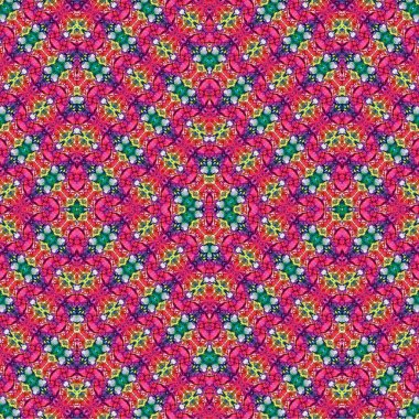 Kusursuz kaleydoskop deseni. Soyut etnik köken. Kusursuz bir doku. Yaratıcı bir geçmiş. Çizimler