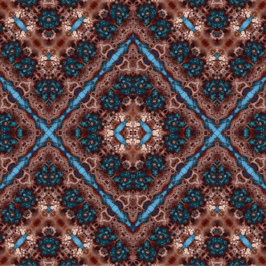 Kusursuz kaleydoskop deseni. Soyut etnik köken. Kusursuz bir doku. Yaratıcı bir geçmiş. Çizimler