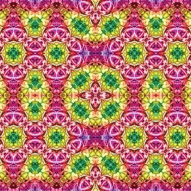 Kusursuz kaleydoskop deseni. Soyut etnik köken. Kusursuz bir doku. Yaratıcı bir geçmiş. Çizimler