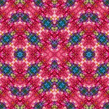 Kusursuz kaleydoskop deseni. Soyut etnik köken. Kusursuz bir doku. Yaratıcı bir geçmiş. Çizimler