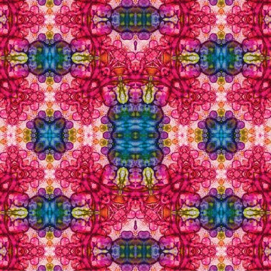 Kusursuz kaleydoskop deseni. Soyut etnik köken. Kusursuz bir doku. Yaratıcı bir geçmiş. Çizimler