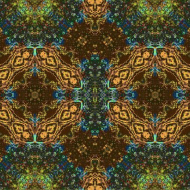 Kusursuz kaleydoskop deseni. Soyut etnik köken. Kusursuz bir doku. Yaratıcı bir geçmiş. Çizimler