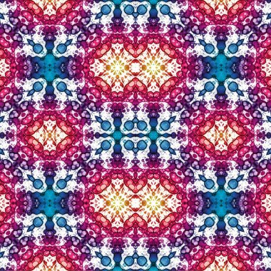 Kusursuz kaleydoskop deseni. Soyut etnik köken. Kusursuz bir doku. Yaratıcı bir geçmiş. Çizimler