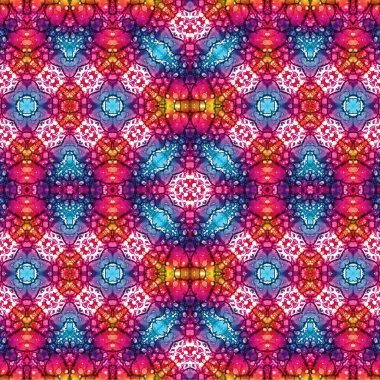 Kusursuz kaleydoskop deseni. Soyut etnik köken. Kusursuz bir doku. Yaratıcı bir geçmiş. Çizimler