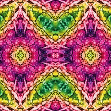 Kusursuz kaleydoskop deseni. Soyut etnik köken. Kusursuz bir doku. Yaratıcı bir geçmiş. Çizimler