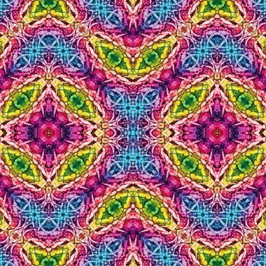 Kusursuz kaleydoskop deseni. Soyut etnik köken. Kusursuz bir doku. Yaratıcı bir geçmiş. Çizimler