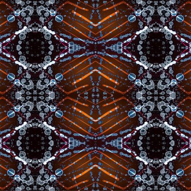 Kusursuz kaleydoskop deseni. Soyut etnik köken. Kusursuz bir doku. Yaratıcı bir geçmiş. Çizimler