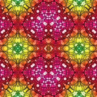 Kusursuz kaleydoskop deseni. Soyut etnik köken. Kusursuz bir doku. Yaratıcı bir geçmiş. Çizimler