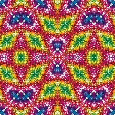 Kusursuz kaleydoskop deseni. Soyut etnik köken. Kusursuz bir doku. Yaratıcı bir geçmiş. Çizimler