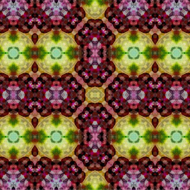 Kusursuz kaleydoskop deseni. Soyut etnik köken. Kusursuz bir doku. Yaratıcı bir geçmiş. Çizimler