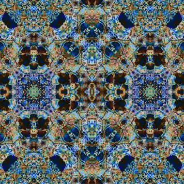 Kusursuz kaleydoskop deseni. Soyut etnik köken. Kusursuz bir doku. Yaratıcı bir geçmiş. Çizimler