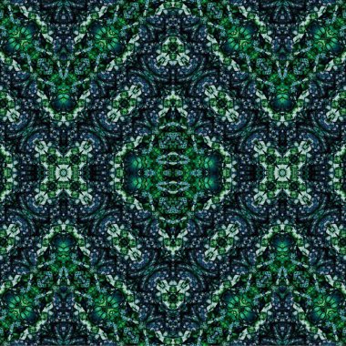 Kusursuz kaleydoskop deseni. Soyut etnik köken. Kusursuz bir doku. Yaratıcı bir geçmiş. Çizimler