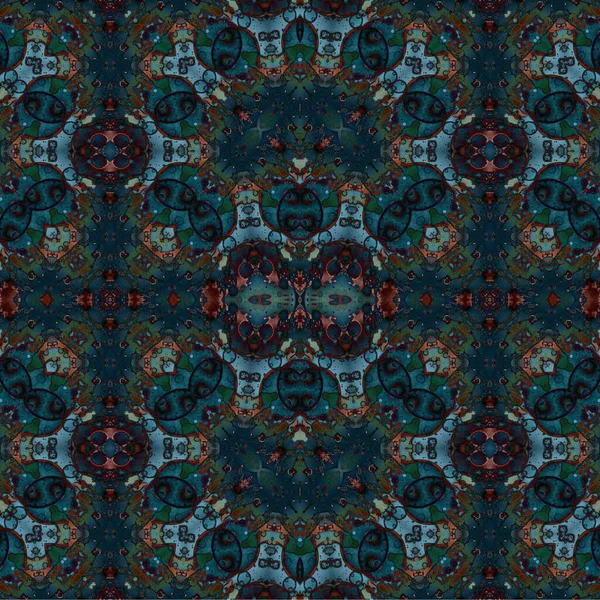 Kusursuz kaleydoskop deseni. Soyut etnik köken. Kusursuz bir doku. Yaratıcı bir geçmiş. Çizimler